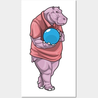 Hippo Bowling Bowling ball Posters and Art